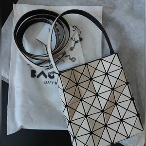Cream 2-Way Geometric Shoulder Bag